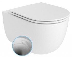 Bruckner - GLANZ závěsná WC mísa, Vortex Rimless, 36x52,5cm, bílá 201.336.4