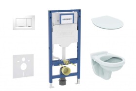 GEBERIT - Duofix Set předstěnové instalace, klozetu Alpha a sedátka softclose, tlačítko Sigma30, bílá/chrom SANI11CD3104