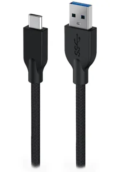 GENIUS ACC-A2CC-3A Kabel USB-A (M) - USB-C (M) 1 m černá / opletený / QC 3.0 (32590007400)