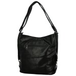 Trendy dámský koženkový kabelko-batoh Kavya, černý