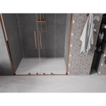 MEXEN/S - Velar L Duo posuvné sprchové dveře 150, transparent, růžové zlato 871-150-003-02-60