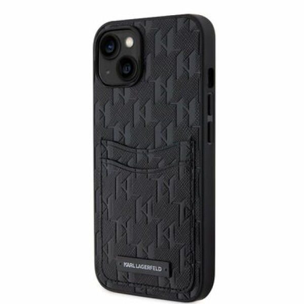 Pouzdro Karl Lagerfeld Saffiano Monogram Card Slot iPhone 14 černé