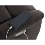 Polohovací křeslo, elektrické zabudované ovládání, hnědá, látka, TV-925 BR2