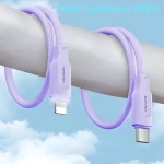 USAMS SJ566 fialová / Datový kabel / Lightning - USB Type-C / 1.2m / 20W PD Fast Charge (SJ566USB03)