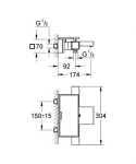 GROHE - Grohtherm Cube Termostatická vanová baterie, chrom 34502000