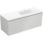 MEXEN/S - Rivel koupelnová skříňka 120 cm s umyvadlem Vela pravá, 1S, 1D, reliéf, šedá mat/bílá mat 91A23-12047-3-BBFF62-W23P01