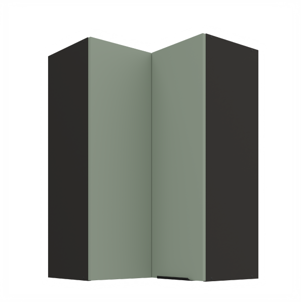 Horní rohová skříňka Aria 60x60 GN-90 2F (90°) Barva korpusu: Černá, Barva dvířek: SA - Aquamarine AFM