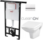 ALCADRAIN Jádromodul - předstěnový instalační systém s bílým/ chrom tlačítkem M1720-1 + WC CERSANIT CLEANON CARINA + SEDÁTKO AM102/1120 M1720-1 CA1