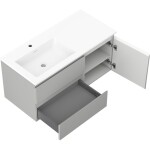 MEXEN/S - Orio koupelnová skříňka 100 cm s umyvadlem Otis levá, 2S, 1D, šedá mat/bílá mat 91A13-10047-3-BBFFF62-W18L01