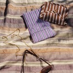 MADAM STOLTZ Textilní peněženka Multi Coloured Fialová, fialová barva, modrá barva, hnědá barva, textil