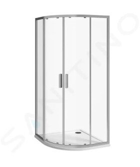 Nion Sprchový kout čtvrtkruhový, 800x800 mm, rádius 550 mm, Jika perla Glass, stříbrná/transparentní sklo H2532N10026681