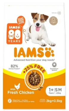 IAMS Dog Adult Small Medium Chicken 2 kg +500 g ZDARMA / Granule pro psy / malá a střední plemena / kuřecí (174-209180)
