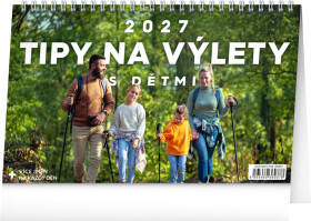 Stolní kalendář 2027 Notique Tipy na výlety s dětmi, 23,1 x 14,5 cm