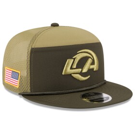 New Era Pánská kšiltovka Los Angeles Rams NFL 2025 Salute to Service 9FIFTY Split Panel Trucker Snapback
