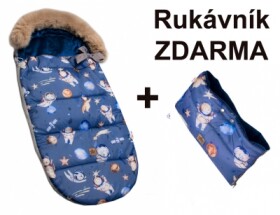 Dětský fusak maxi PREMIUM Kosmos, šedo/modrý, 110x50cm + rukávník zdarma, Baby Nellys