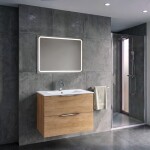 SAPHO - SET koupelnová skříňka CIRASA 80cm s umyvadlem a LED zrcadlem, 2x zásuvka, dub alabama KSET-104