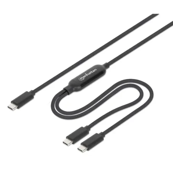 Manhattan 355810 černá / Kabel / USB-C - USB-C / 100 W PD / 2 m (355810)
