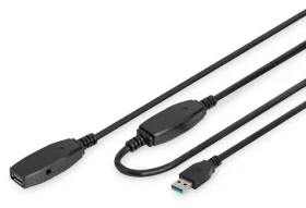 Digitus DA-73106 černá / Prodlužovací kabel / USB-A – USB-A / Aktivní / USB 3.2 Gen 1 / 5 Gbps / 15 m (DA-73106)