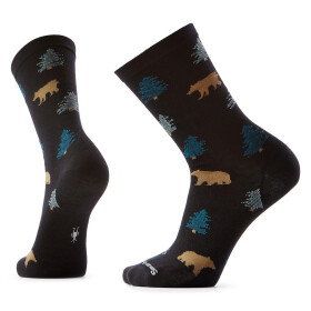 Unisex merino městské ponožky SMARTWOOL Everyday Through the Trees Crew Socks, Black velikost: 46-49 (XL)