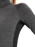 Dámské triko dlouhý rukáv ICEBREAKER Wmns ZoneKnit™ 260 LS Half Zip, Jet HTHR/Black/Metro HTHR/Cb velikost: XL