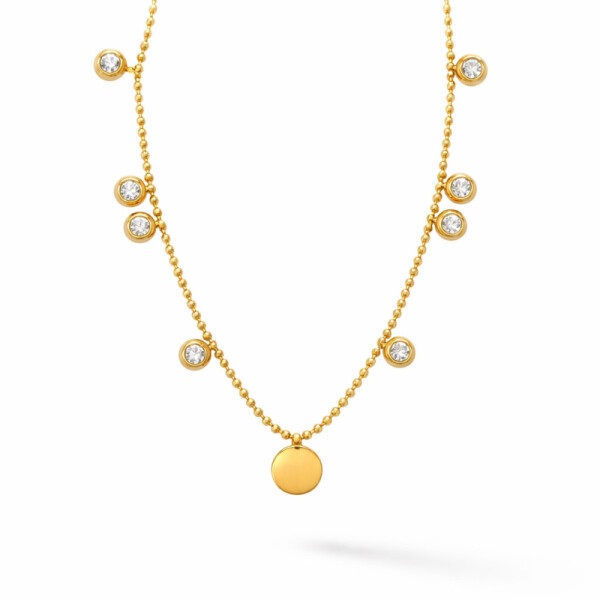 Náhrdelník se zirkony Madeleine - chirurgická ocel, Zlatá 40 cm + 5 cm (prodloužení)