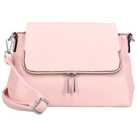 Stylová dámská koženková crossbody kabelka Kornelia, světle růžová