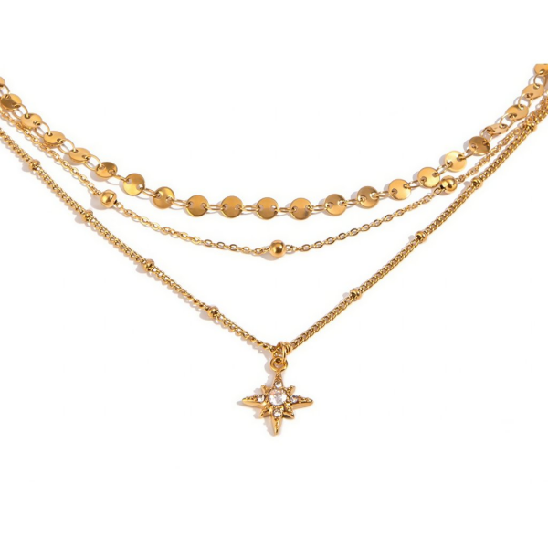 ELENYS Stella – pozlacený náhrdelník 18K žluté zlato Délka náhrdelníku: 40-43 + 5 cm / max. 48 cm