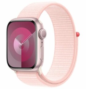 Apple Watch Series 9 GPS 41mm Růžové hliníkové tělo - Růžový provlékací řemínek (MR953)