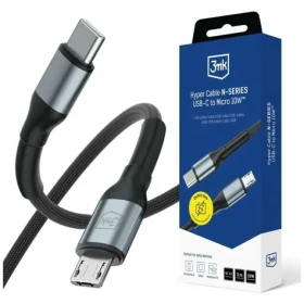 3mk Hyper kabel N-SERIES USB-C na Micro černá / Datový kabel / 3 m / 10 W (5903108739207)