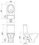 CERSANIT - WC KOMBI MODUO 43 cm 672 010 3/5 CLEAN ON, SEDÁTKO DUROPLAST-SOFT CLOSE K116-030