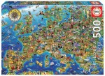 Puzzle Šílená mapa Evropy 500 dílků