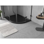 MEXEN - Flow Sprchová vanička čtvrtkruh asymetrická slim levá 90 x 80, černá mat 46Q708090L