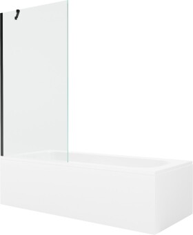 MEXEN/S - Vega obdélníková vana 150 x 70 cm s panelem + vanová zástěna 90 cm, transparent, černá 550115070X9509000070