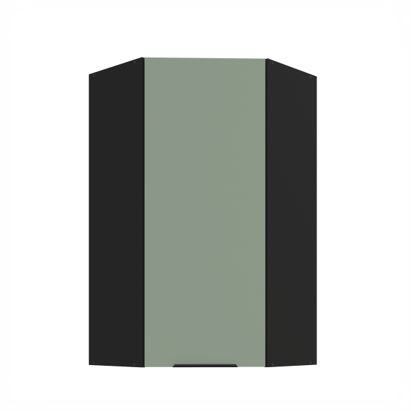 Horní rohová skříňka Aria 60x60 GN-108 1F (45°) Barva korpusu: Černá, Barva dvířek: SA - Aquamarine AFM