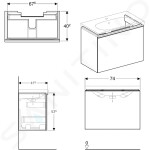 GEBERIT - Acanto Skříňka pod umyvadlo 750 mm, černá 500.615.16.1