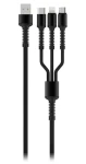 Colorway Nabíjecí kabel 3v1 šedivá / Nabíjecí kabel / USB-A (M) - Lightning Micro-USB USB-C / 4 A / Nylon / 1,2 m (CW-CBU3003-GR)