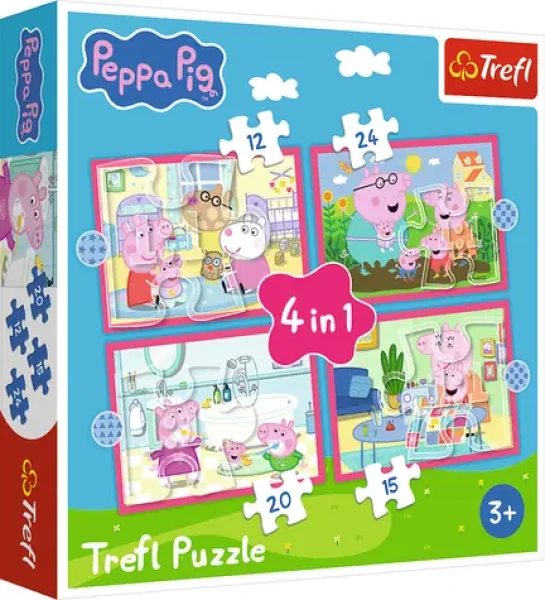 TREFL Puzzle Prasátko Peppa: Dobrodružství 4v1