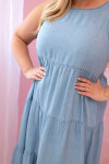 Dámské šaty Plus Size z lyocellu, rozšířené s volány světlý denim UNI