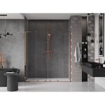 MEXEN/S - Velar L Duo posuvné sprchové dveře 180, transparent, růžové zlato 871-180-003-02-60