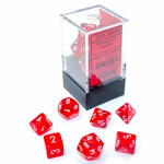 Sada kostek Chessex Translucent Red/White Mini Polyhedral 7-Die Set