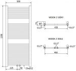 MEXEN/S - Mars radiátor + topná tyč 1200 x 500 mm, 500 W, bílá W110-1200-500-6500-20