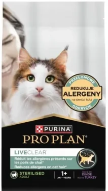 Purina Pro Plan Liveclear Sterilised Adult Krůtí 2.8 kg / Granule pro kočky / pro kastrované (7613038388694)