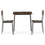 Jídelní set s 2 židlemi, 70x70x76cm, mdf, old wood, AUT-O2122 OLW2