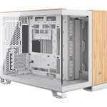 Corsair 2500X bílá bambusové dřevo / Micro-ATX / 1x USB-C 3.1 / 2x USB-A / bez zdroje / průhledná bočnice (CC-9011288-WW)