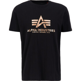 Alpha Industries Tričko Basic T-Shirt černá | zlatá FOIL 3XL