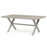 Stůl zahradní 180x100x75, deska polywood v dekoru světlého dubu, hliníková konstrukce, béžová barva