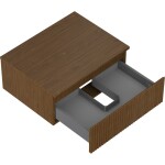 MEXEN/S - Rivel koupelnová skříňka pod umyvadlo 60 cm s deskou, 1 šuplík, reliéf , ořech 91A20-06023-1-BFC86