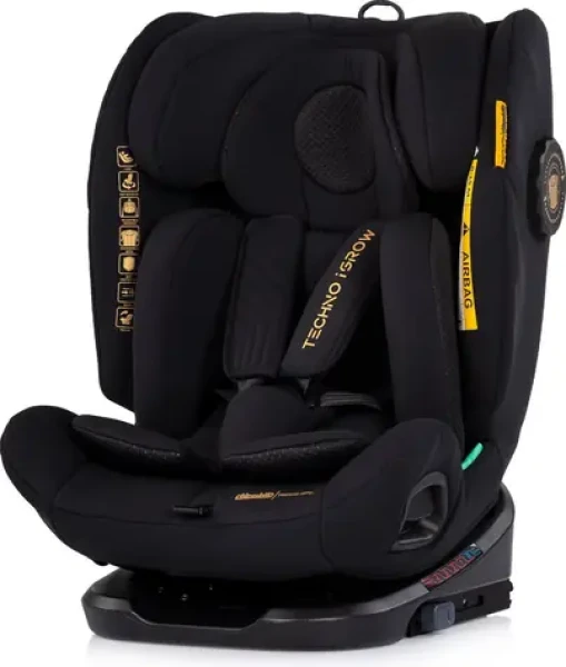 CHIPOLINO Autosedačka Techno i-Grow i-Size Noir / 40-150 cm / Isofix 360° / 0-36 kg (STKTHG02601NO)