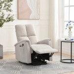 Polohovací křeslo, elektrické zabudované ovládání, béžová, látka, TV-929 CRM2