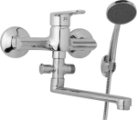 JB Sanitary Nástěnná umyvadlová a sprchová baterie FINERY, rozteč 150 mm, s příslušenstvím, ramínko 300 mm F10 36 11